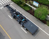 50 60 Ton Terminal Port 3 Axles Flatbed Semi Truck Container Trailer